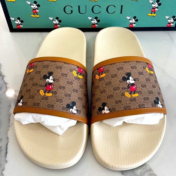 Mens Gucci X Disney Mickey Mouse Slides 